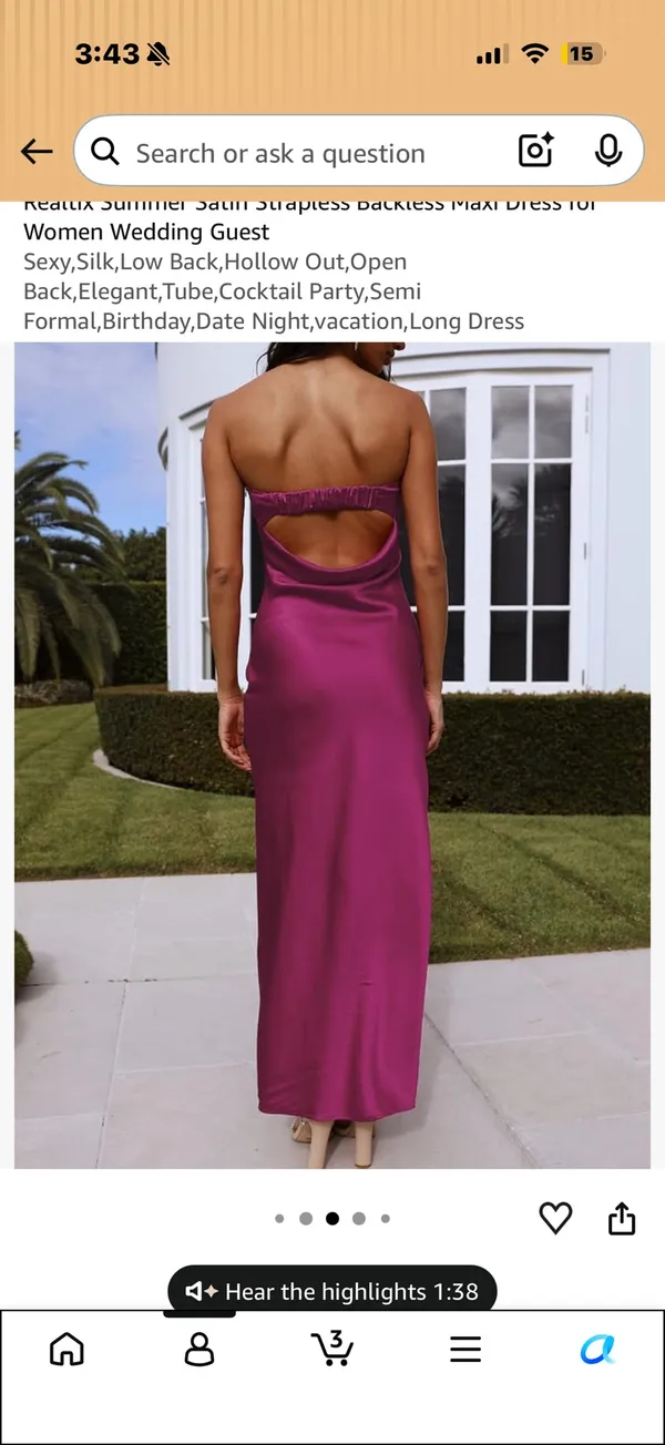 Amazon strapless pink dress - Image 3