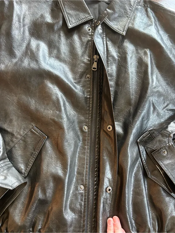 Lioness Kenny Vegan Leather Bomber Jacket L - Image 4
