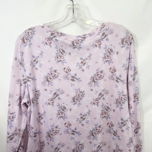 Laura Ashley Large Pajama Set Pink Floral Lettuce Hem Soft Girl Cottagecore 559 - Image 13