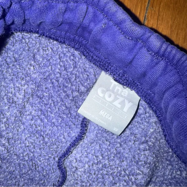 TNA ARITZIA Cozy AF Fleece Purple Sweatpants‎ Joggers size XS *Flawed* - Image 3