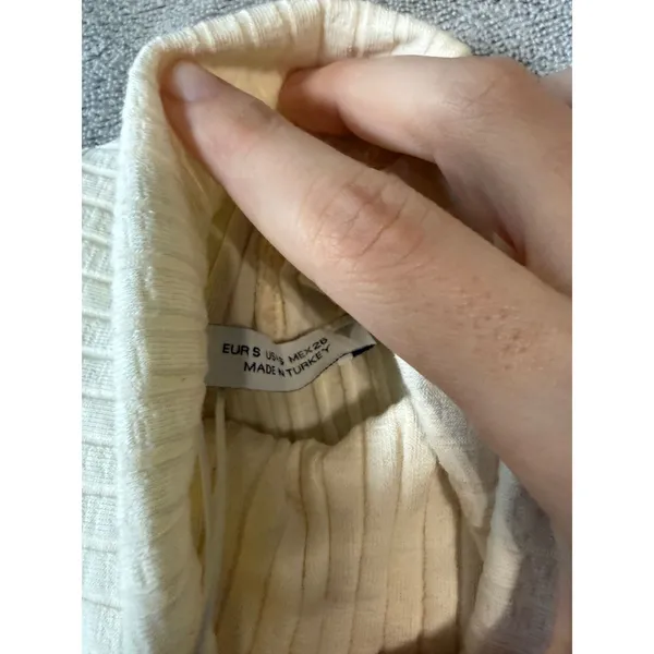 NWT Zara Cream White Ribbed Cropped Long Sleeve Turtleneck Top‎ Size Small - Image 3