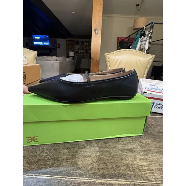 Sam Edelman Women Nesta Mary Jane Flat Black Leather Size 6.5 Ballet Pointed Toe - Image 4