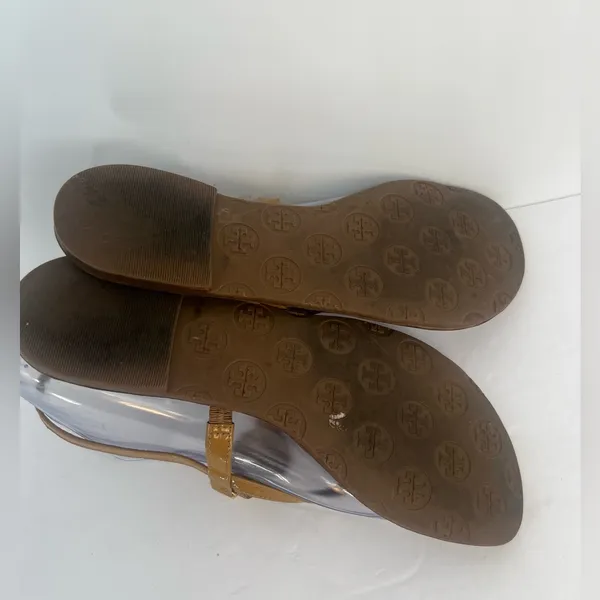 RARE Tory Burch Ali Anteka Tan Leather Sandals - Image 4