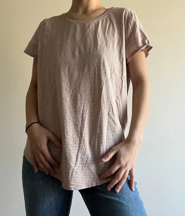 Lululemon Tan Striped  Shirt - Image 2