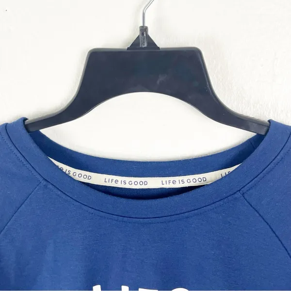 LIFE IS GOOD Blue Long Sleeves Dog Paw Print Sleep Sweatshirt, Size XL - Image 5