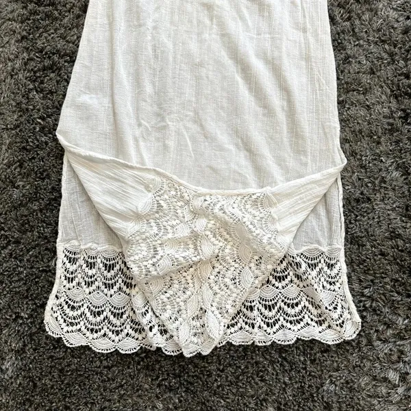 Free People Lace Accent Maxi Side Slit Dress in White, Size XS​​​​ - Image 3