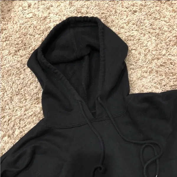 Alo Yoga Black Cropped Pullover Hoodie Top Small - Image 3