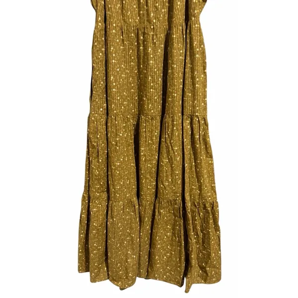 Madewell Ruffle-Sleeve Tiered Midi Dress in Daisy Stitch Weathered Olive Size L - Image 6