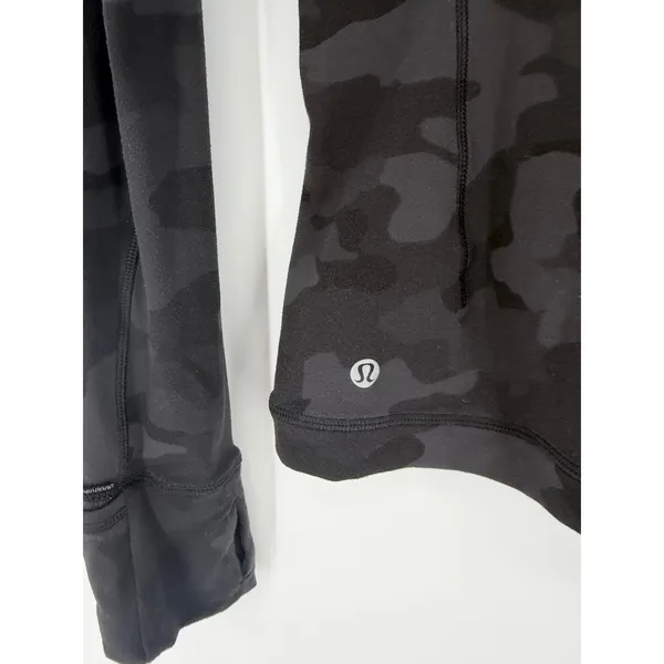 Lululemon Its Rulu Run Half Zip Heritage 365 Camo Deep Coal‎ Multi Pullover Sz 4 - Image 8