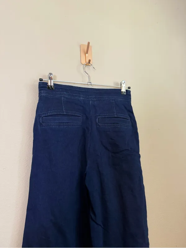 Anthropologie‎ Maeve Sailor Wide Leg Jeans Dark Wash Flare Size 27 Tall - Image 7