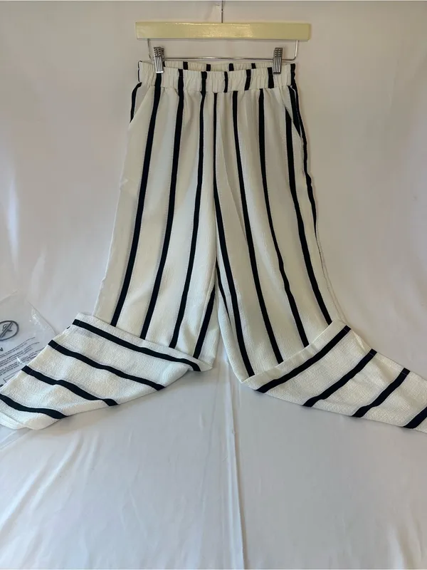 Black And White Striped Dress Pants/Trousers Brand New Size Medium Women’s - Image 4