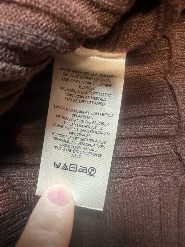 Free People Women’s Large Brown Ribbed Knit Sweater Dolman Balloon Sleeve Boho - Image 6