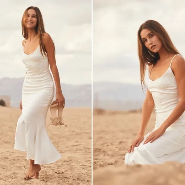 LULU's Bridal Engagement Bachelorette Elegant Sexy Open Back Chic Midi Dress - Image 3