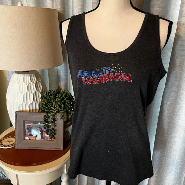 Harley-Davidson Dothan‎ Alabama grey women's tank top size Large L - Image 2