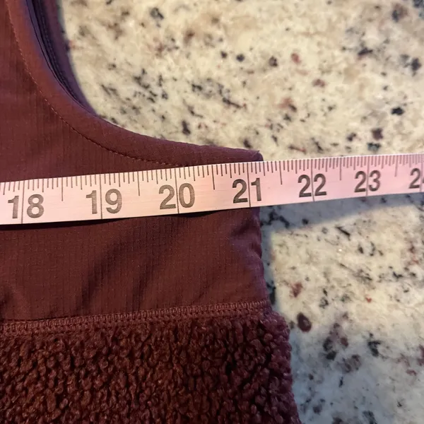 FLX Sherpa Fleece‎ Vest Burgundy Snap Front Pockets Drawstring Waist Womens Med - Image 7