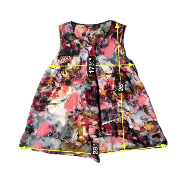 Simply Vera Vera Wang Sleeveless Floral Blouse Women’s Medium Career Top - Image 5