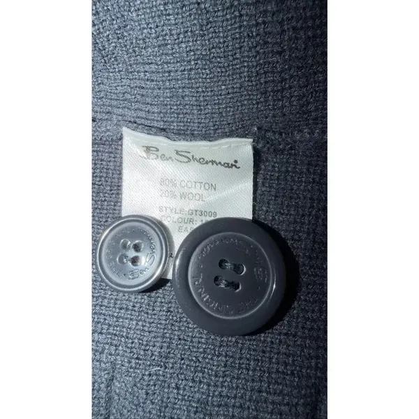 Ben Sherman Double Breasted Grey Knit Women’s Belted 3/4 sleeves Jacket Size M - Image 5