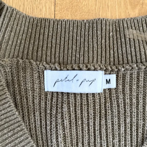 Petal + Pup Knit Top Ribbed Sleeveless Size M Green Gray - Image 2