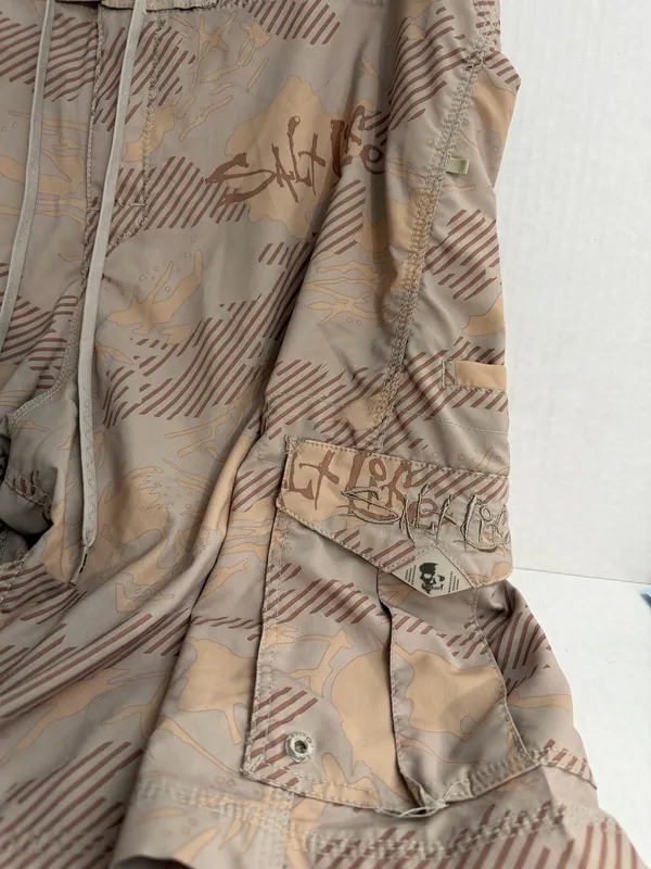 Salt Life Men's Beige Tan Camo Swim Trunks - Image 2