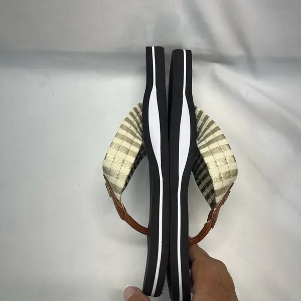 Tommy Hilfiger Flip Flops‎ Women 9 Cream/Gold NEW - Image 8