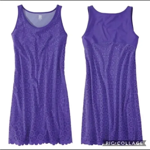 ✨Title Nine Nimblene Illusion Eyelet Purple Blue Tank Sz Medium Dress✨ - Image 3