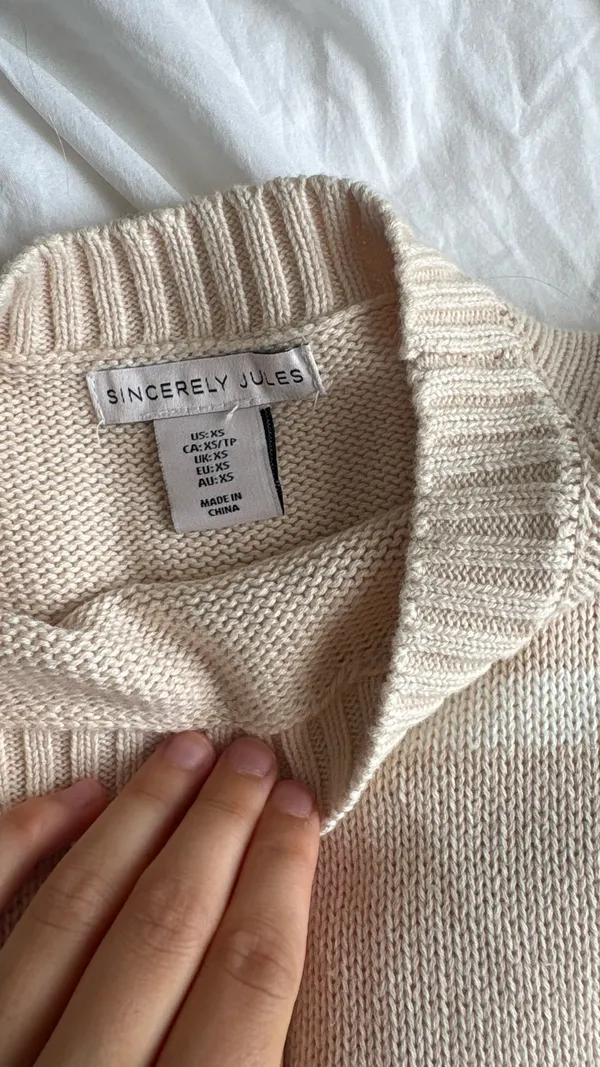 Knitted sweater Tan Size XS - Image 3