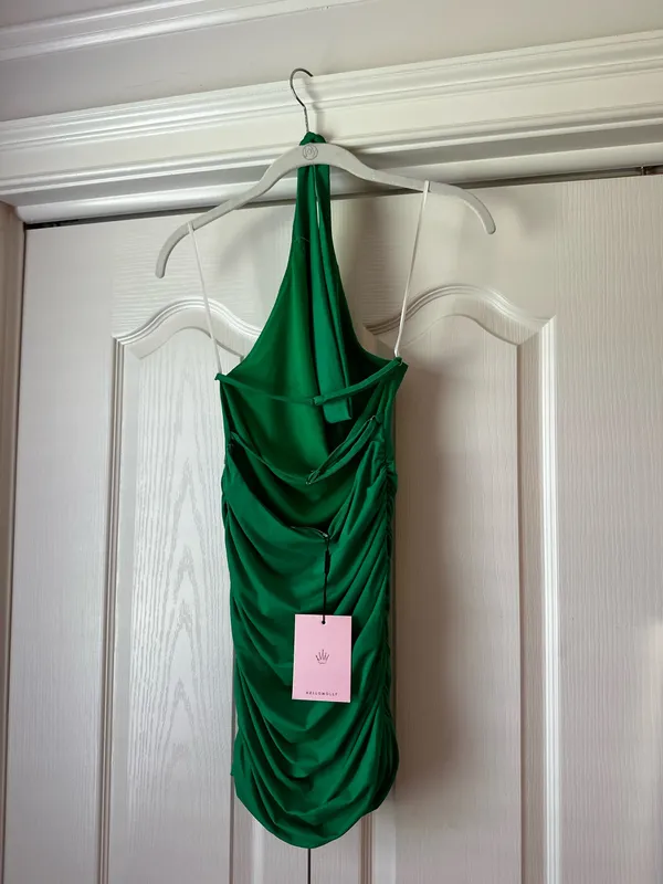 Hello Molly green backless ruched mini dress  - Image 3