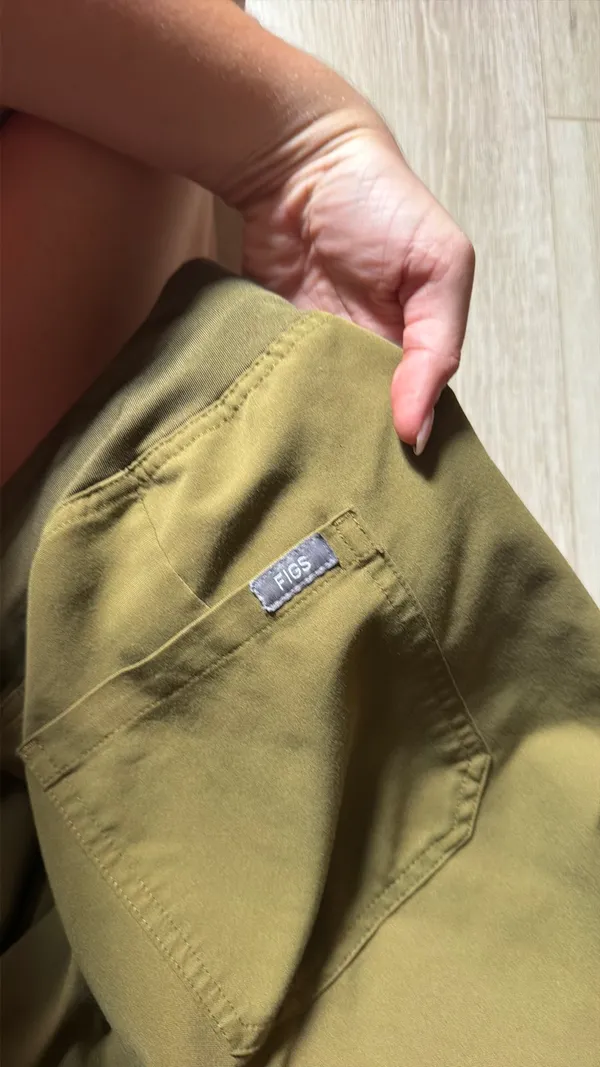 FIGS Olive Green Scrub Pants (Livingston) + Top Set - Image 3