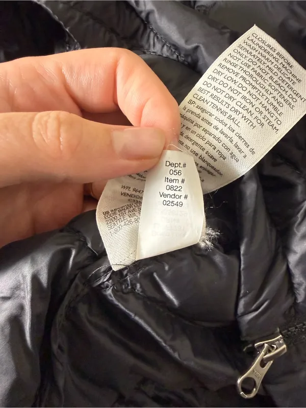 Eddie Bauer Hooded Chevron Down Parka Winter Coat Black XXL - Image 9