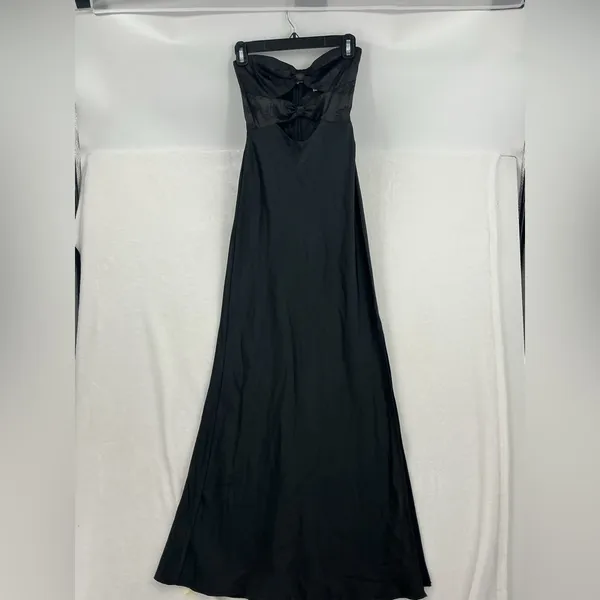 Princess Polly Black Strapless Satin Cutout Gown 661 - Image 2