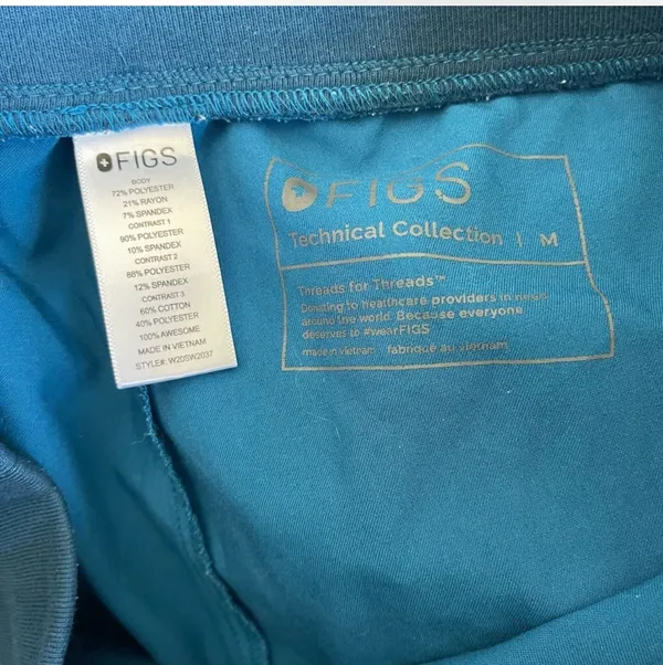 FIGS Limited Edition Maua Scrub Jogger Pants in Alps Blue Size Medium - Image 6