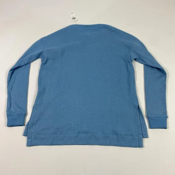 American Eagle‎ Shirt Womens XS Blue Waffle Knit Thermal Crewneck Long Sleeve - Image 10