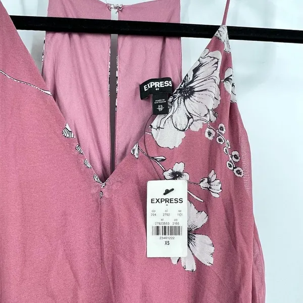 Nwt Express Floral Maxi‎ Dress XS Halter Strap Pink - Image 4