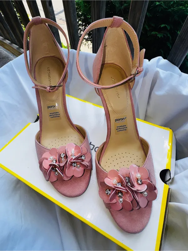 Liz Claiborne Pink Floral Block Heel Sandals 9.5 - Image 11