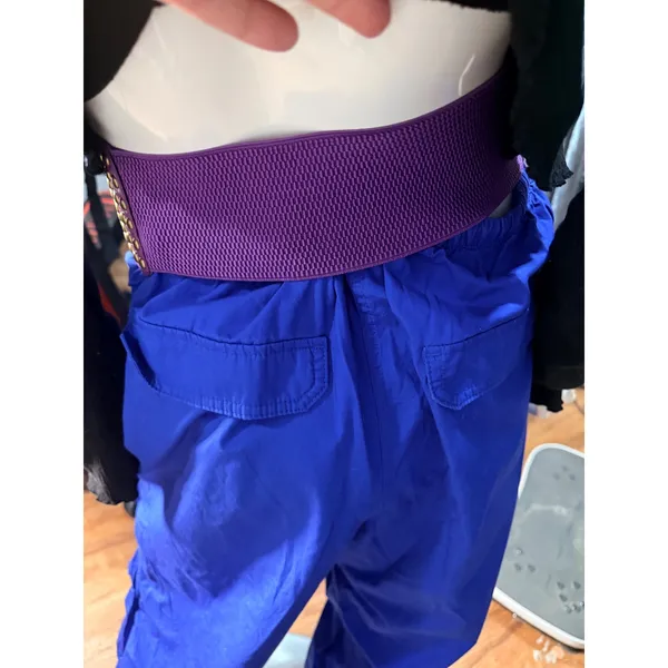 H&M Divided Womens‎ L Blue Cotton Parachute balloon Cargo Pants Baggy Joggers - Image 6