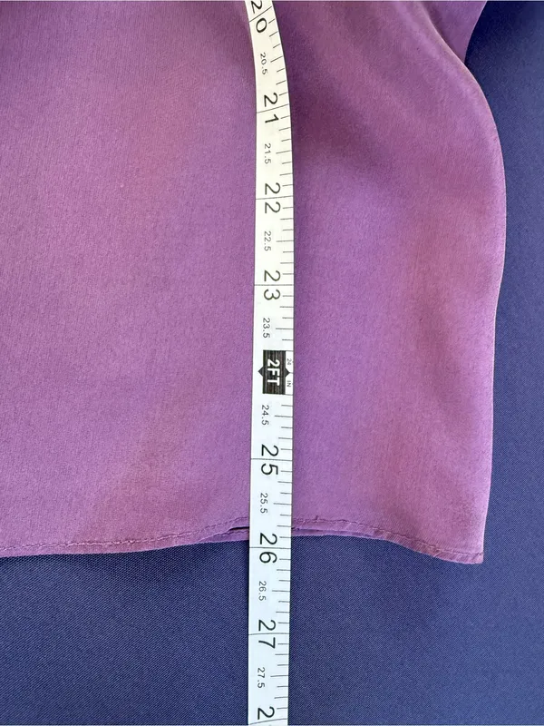 Womens Banana Republic Sleeveless Purple Ruffle Blouse Top Sz M Medium 100% Silk - Image 8