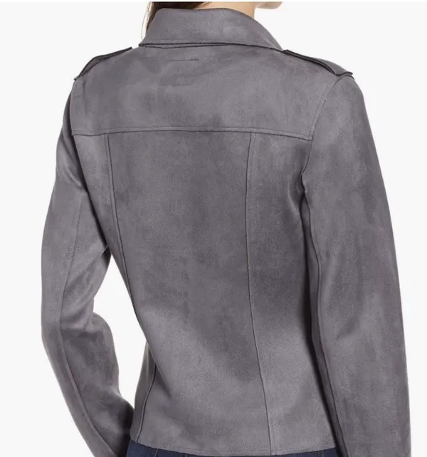 KUT from the Kloth Faux Suede Grey Moto Jacket - Image 9