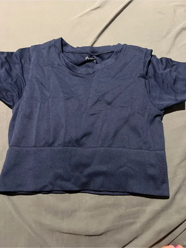 Aerie offline navy seamless crop top small - Image 5