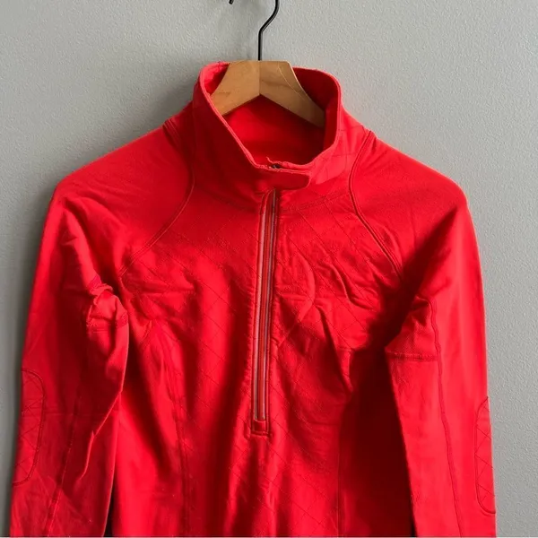 Lululemon Run Toasty Tech Pullover Love Red Size 6 1/4 Zip Running Jacket Shirt - Image 6