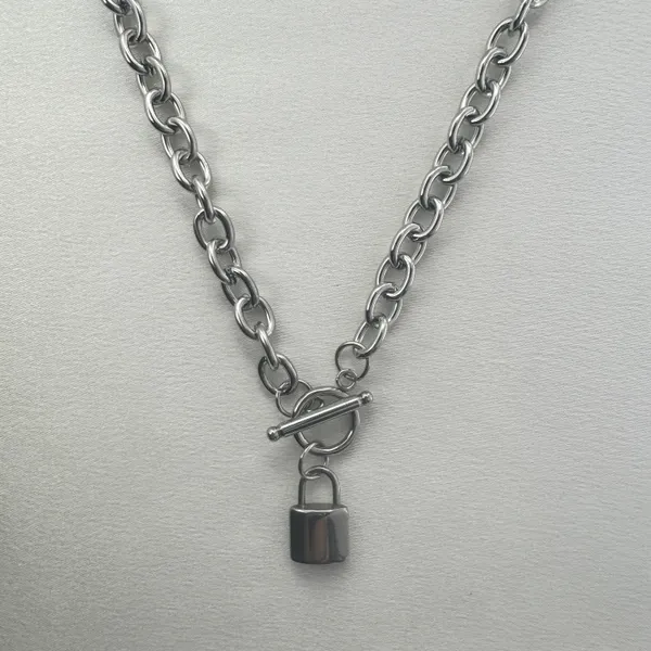 Lock Pendant Necklace for Men Women Streetwear Punk Hip Hop Unisex Style - Image 2