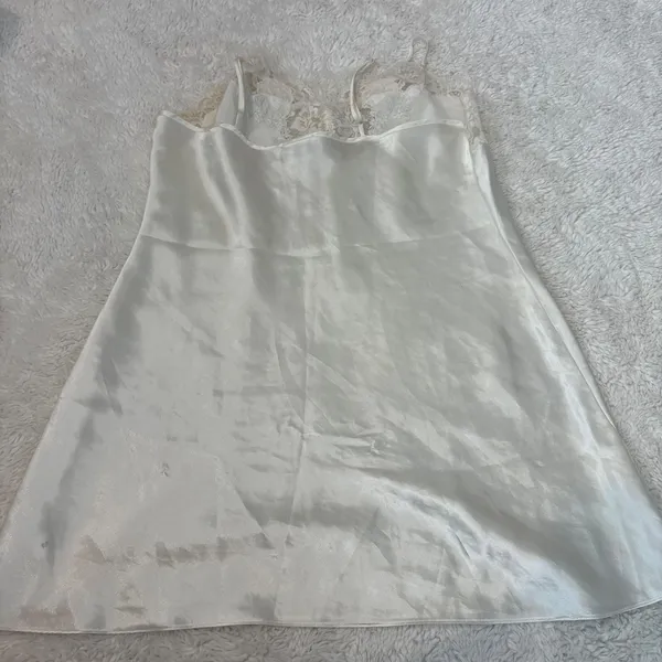 Vtg Val Mode Babydoll Sexy Lingerie Ivory Satin Lace M Cottage Core Soft Coquett - Image 2