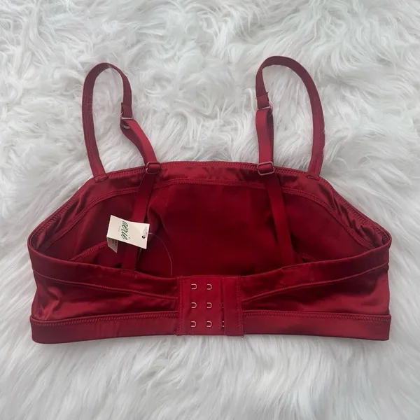 Aerie Satin Stretch Bandeau Sundried Size Small - Image 4