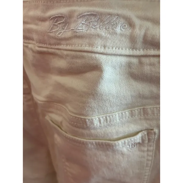By Billie Womens White Denim Crop Jeans Raw Hem Straight Leg Size 32 L - Image 7