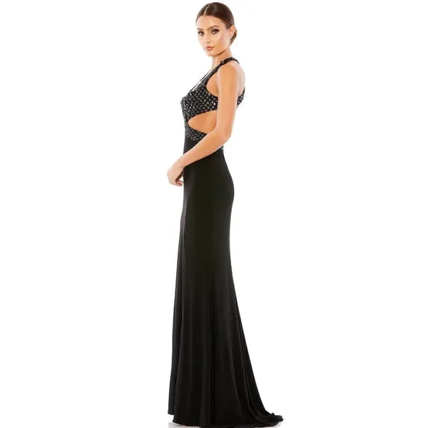 MAC DUGGAL Sequin Sheath Gown in Black Size US 6 - Image 12