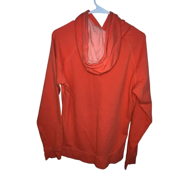 The North Face Hoodie Sweatshirt Womens Large Orange Logo Pullover‎ Athleisure - Image 3
