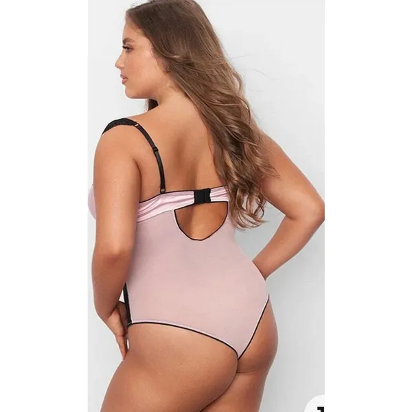 NWT Frederick's Of Hollywood Ilana Satin And Lace Pink Teddy Size Small S - Image 6