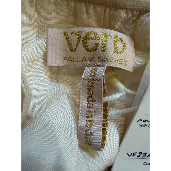 Verb by Pallavi Singhee Ninon Ivory Gold Sequin Tulle Midi Dress Small Fairy NWT - Image 13