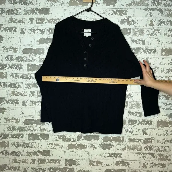 Aerie | women black knitted Henley sweater - Image 3