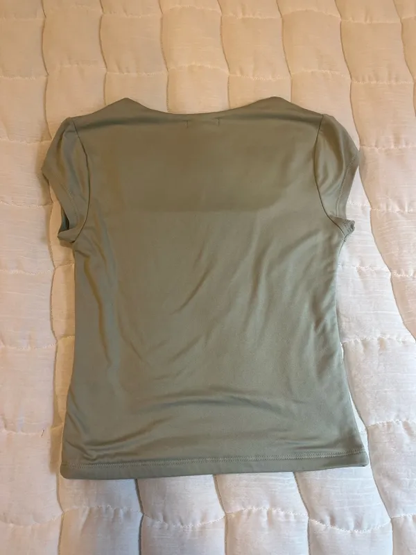 Green square neck top Size M - Image 2