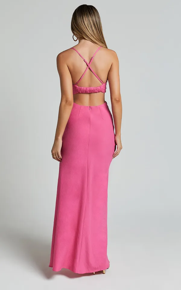 New Showpo Reviena Maxi Dress Cut Out Cowl Neck Dress Size XS - Image 6
